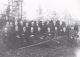 Moortsele, oudstrijders 1914 - 1918. Op de middelste rij, 4e van links Octaaf Deplorez